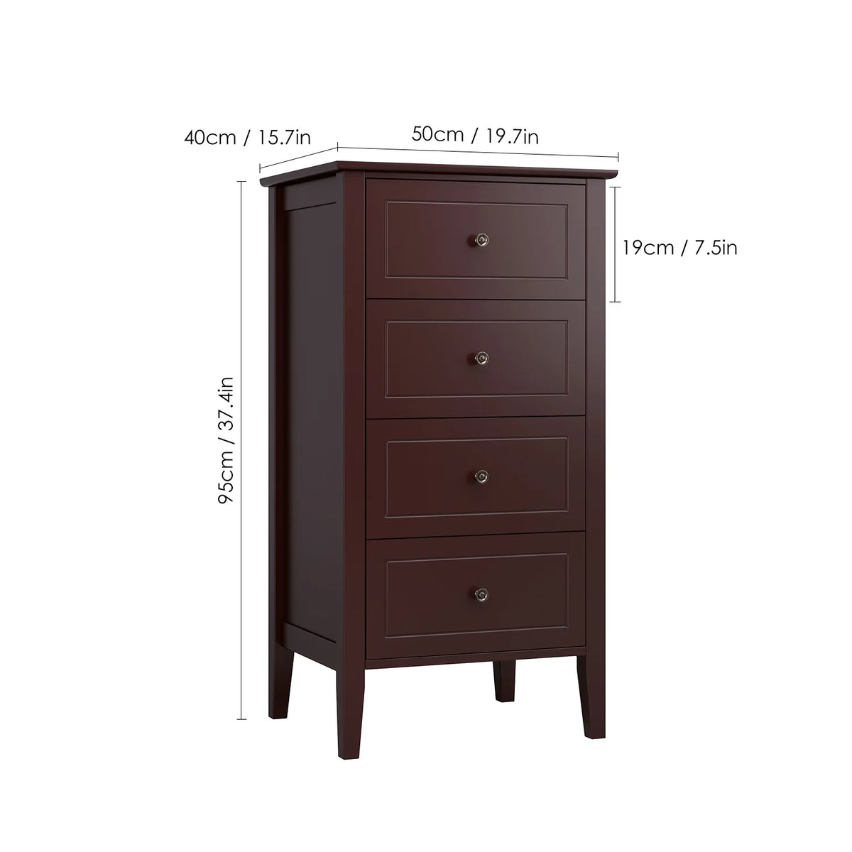 White 4 Drawer Wood Dresser W840229