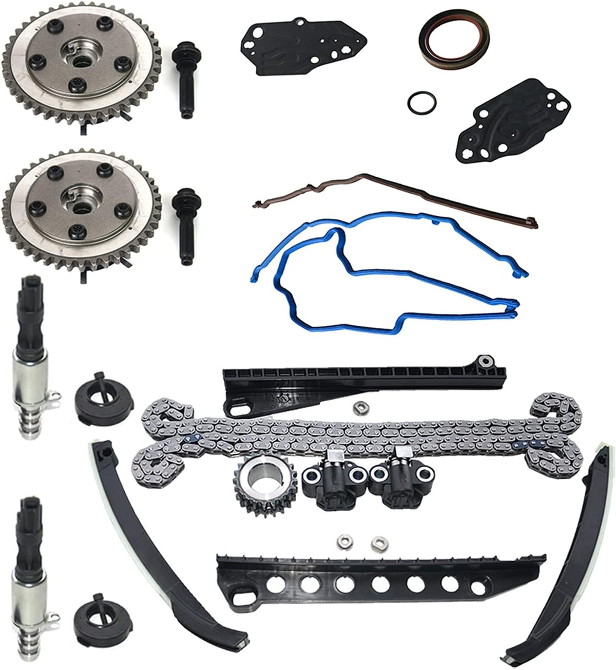 Variable Camshaft Timing Chain Kit with VCT Solenoids for 5.4L 3V Triton Q504