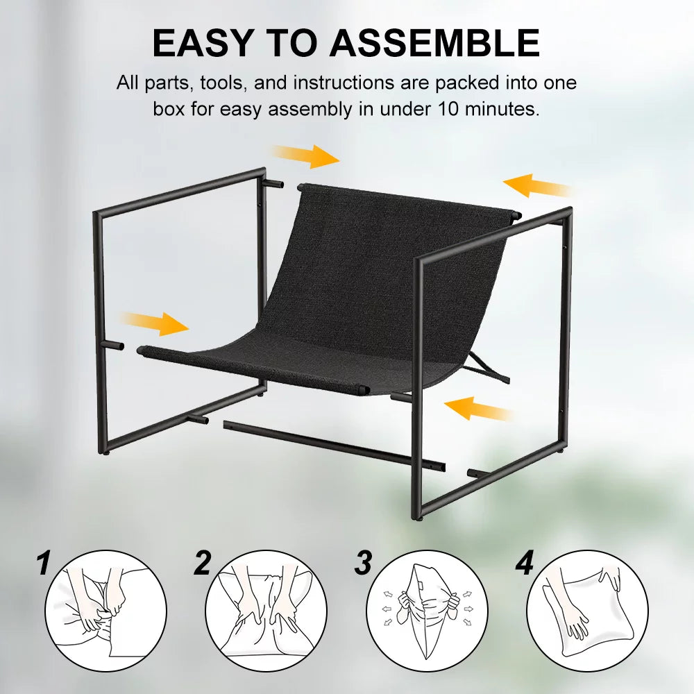 Black Sling Accent Chair Set of 2 Q384281