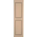 2-Pack Sandstone Raised Panel Vinyl Exterior Shutters in Brown C63274