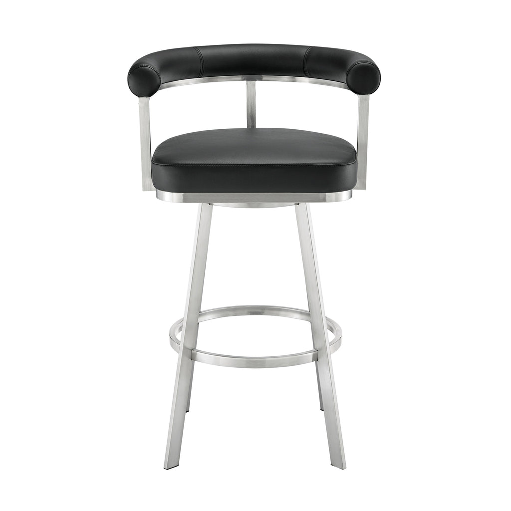Black/Chrome Swivel Bar Stool K225008