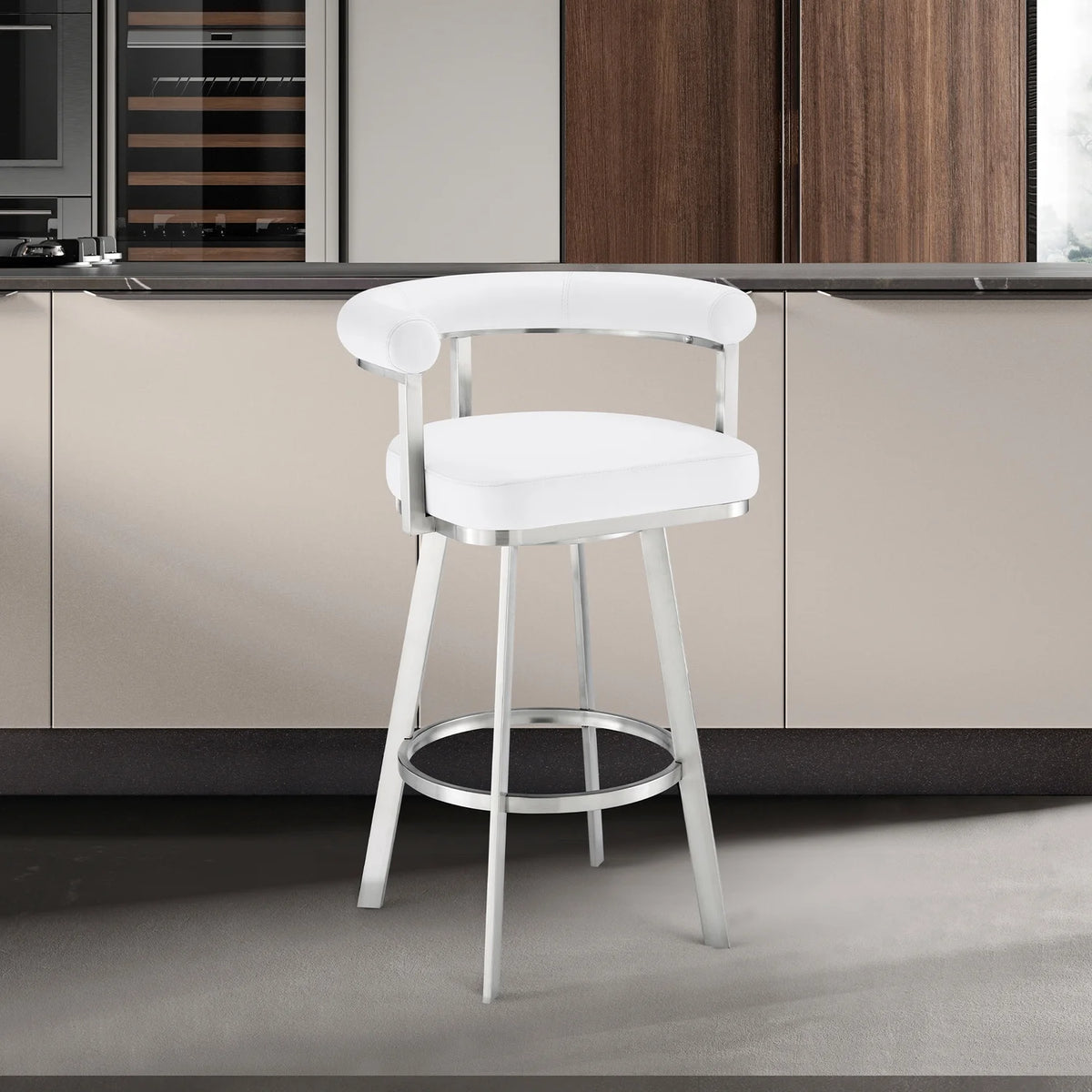 Black/Chrome Swivel Bar Stool K225008
