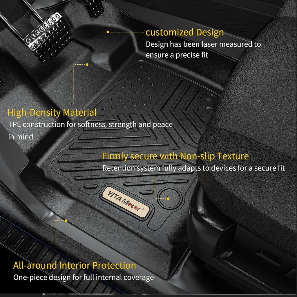 Black TPE Floor Mats Cargo Trunk Liners Set for Honda CR-V J302