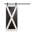 Black & White Contrast Wood Single Barn Door Y254